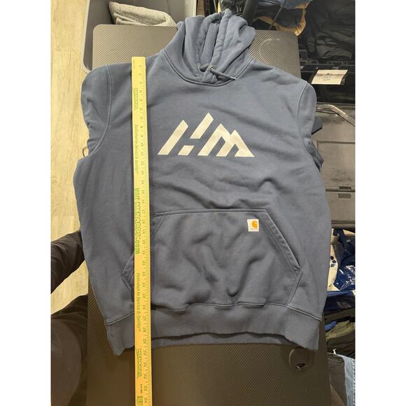 Carhartt Rain Defender Hoodie Navy Blue Size XL Loose Fit - Picture 5 of 9